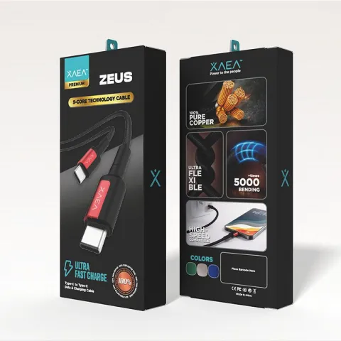 CABLE ZEUS TIPO C-TIPO C MODX-00MC - XAEA - ROJO