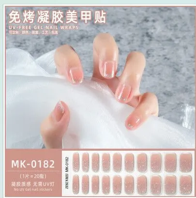 UÑAS  GEL STICKERS UV-FREE CON DISEÑO MODV-00LW - VARIOS - ROSA PASTEL