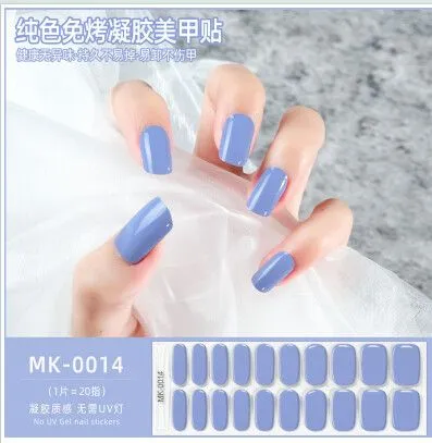UÑAS  GEL STICKERS UV-FREE LISOS MODV-00LV - VARIOS - CELESTE