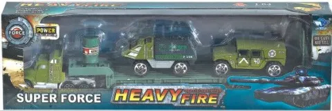 SET DE AUTOS MILITARES A TRACCIÓN DE ALUMINIO ESCALA 1:87 ATRZ-014 - ZUMO - VERDE
