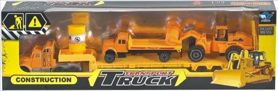 SET DE AUTOS DE CONSTRUCCIÓN A TRACCIÓN DE ALUMINIO ESCALA 1:87 ATRZ-012- ZUMO - AMARILLO