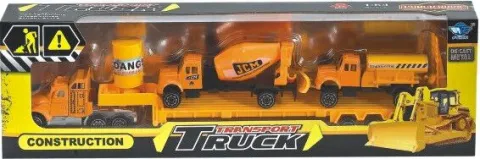 SET DE AUTOS DE CONSTRUCCIÓN A TRACCIÓN DE ALUMINIO ESCALA 1:87 ATRZ-012 - ZUMO - AMARILLO