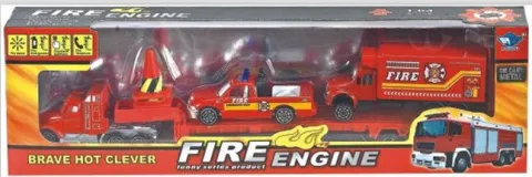SET DE AUTOS DE BOMBEROS A TRACCION DE ALUMINIO ESCALA 1:87 ATRZ-008- ZUMO - ROJO