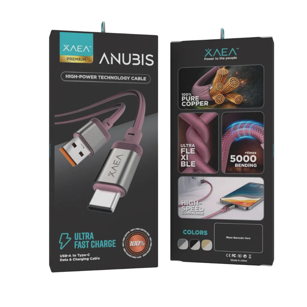 CABLE ANUBIS TIPO USB-C MODX-00J0 - XAEA - ROSA PASTEL