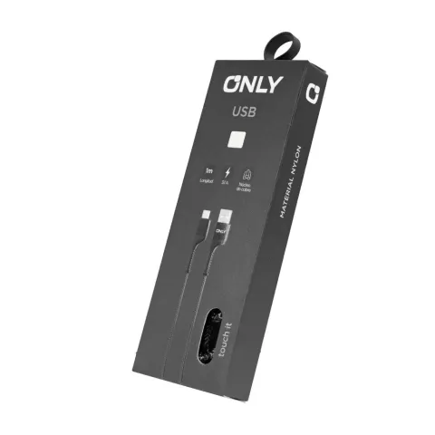 CABLE USB MOD 58 - TEXTIL ONLY - V8 - NEGRO