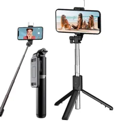 SOPORTE EXTENSIBLE PARA CELULAR + TRIPODE - MODS-026 - ST - NEGRO - KIT X 100