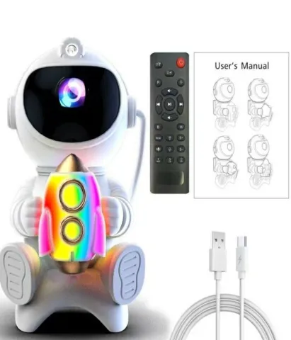 PROYECTOR ASTRONAUTA RGB COHETE MODV-00AR - VARIOS - BLANCO