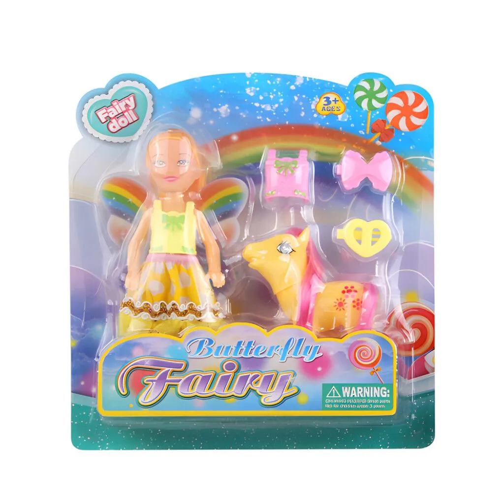 MUÑEQUITA HADA CON PONY MARZ-002 - ZUMO - AMARILLO