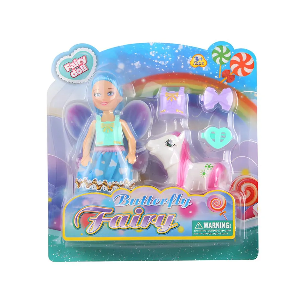 MUÑEQUITA HADA CON PONY MARZ-002 - ZUMO - CELESTE