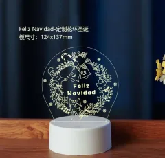 LAMPARA DE ACRILICO CORONA DE NAVIDAD MODV-001B - VARIOS - BLANCO