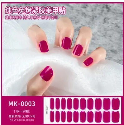 UÑAS  GEL STICKERS UV-FREE LISOS MODV-00LU - VARIOS - FUCSIA