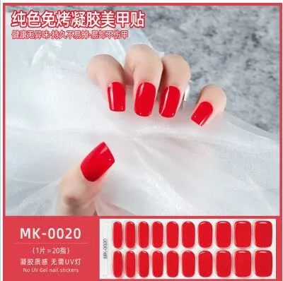 UÑAS  GEL STICKERS UV-FREE LISOS MODV-00LV - VARIOS - ROJO