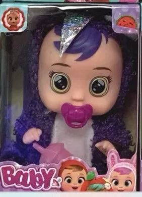 MINI BEBE LLORÓN CON DISFRAZ DE 11.25 CM MARZ-014 - ZUMO - MORADO